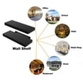 thumbnail image 5 of Set of 2 Wall-Mounted Floating Shelves W/Invisible Brackets, 16 Inch Black Rustic Wood Storage Shelf for Living Room Kitchen Bedroom Bathroom, 5 of 5