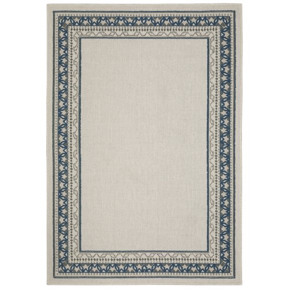 Moretti Kosmo Area Rug 8020W Outdoor Beige Petals Scrolls