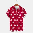 thumbnail image 2 of KeShDi Christmas Funny Shirts Christmas Men Casual Fashion Turndown Collar Printing Short Sleeve Button Shirt Blouse Red L, 2 of 3