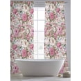 thumbnail image 5 of Light Pink Spring Floral Sheer Curtains 96 Inch Length 2 Panels Set, Vintage Summer Botanical Voile Window Treatment Semi Sheer Long Curtains Drapes for Bedroom/Living Room/Kitchen 52"x96"x2, 5 of 7