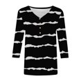 thumbnail image 4 of Tittly T Shirts for Women Graphic Tees Women's Casual 3/4 Sleeve T Shirts V Neck Tunic Tops Cute Tees Blouses Loose Fit Business Work Tee Top Tshirts Shirts Spring Tops for Women Black L, 4 of 5