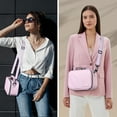 thumbnail image 3 of PU Leather Smell Proof Bag with Combination Lock, Childproof Smell Proof case with Shoulder Strap, Great Gift for Women. (Pink), 3 of 6