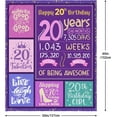 thumbnail image 4 of 20th Birthday Gifts for Women - 20th Birthday Decorations - Gift for 20 Year Old Female - Happy 20th Birthday Decorations - 20 Year Old Birthday Gifts for Her Flannel Throw Blanket 60 x 50 Inch, 4 of 6