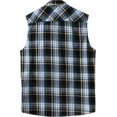 thumbnail image 2 of Hat and Beyond Men's Plaid Flannel Pattern Sleeveless Button Shirts, 2 of 5