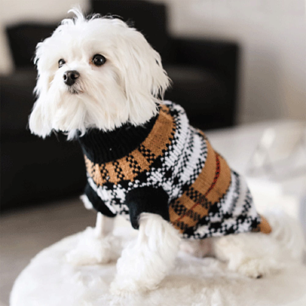 London Dog Sweater, Brown, Size X- Small (8) 6"-8" - Walmart.com