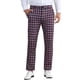thumbnail image 1 of Pantalones de vestir de cuadros clásicos para hombres Inspire Chic, de cintura media, color rosa oscuro, talla 30, 1 of 4