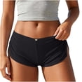 thumbnail image 3 of oelaio Y2k Micro Shorts for Women Low Waist Side Slit Boyshort Slim Booty Shorts Lounge Pj Bottom Cute Sleepwear Black L, 3 of 7
