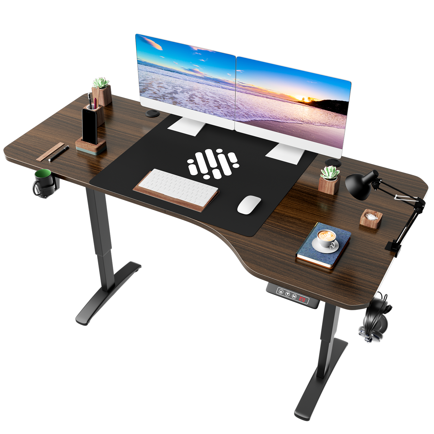 Vineego LShaped Electric Standing Desk 63 Inches Height Adjustable