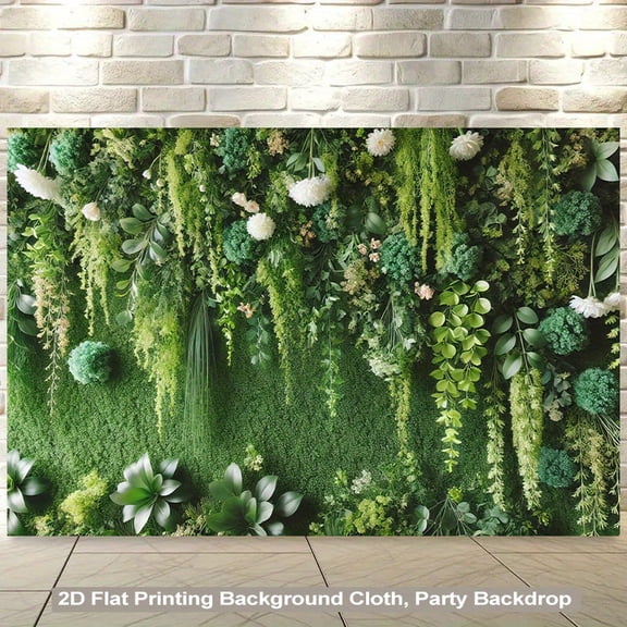 Greenery Floral Wall Wedding Backdrop Green Eucalyptus Leaves Birthday Photography Background White Flower Birthday Party Decorations Banner Supplies Photo Booth Props