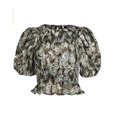 thumbnail image 5 of Free People Women's Cotton XOXO Snake Printed Smocked Crop Top Black XS, $88 NWT, 5 of 7