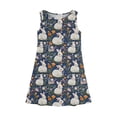 thumbnail image 4 of YOUYEDIAN Easter Girls Sleeveless Dress Casual Cute Elegant Bunny Print Crew Neck A-Line Dresses Summer Flowy Sundresses (Navy, 4-5 Years), 4 of 6
