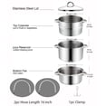 thumbnail image 3 of Cook N Home Basics 11 Quart Steam Canner Juice Extractor with Water / Cooking Pan, Mirror Satin Stainless Steel, Juice Pan, Strainer/Loading Pan, Lid, and Hose with Clamp, 3 of 6