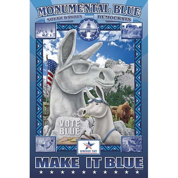 Monumental Blue - South Dakota Democrats- Fine Art Canvas Print (20" x 30")