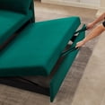 thumbnail image 3 of KINFFICT Pull Out Sofa Bed, 2 Seat Sleeper Sofa with Pull Out Couch, Upholstered Velvet Loveseat Sleeper with Adjustable Back, for Living Room, Green, 3 of 8