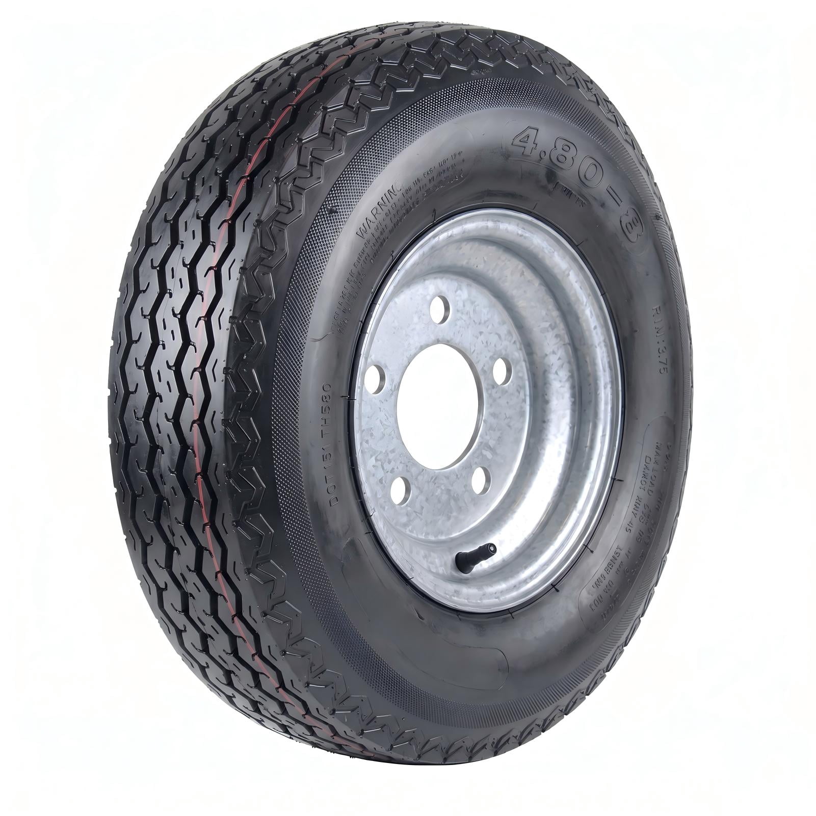 Hi-Run 2 Set SU01 4.80-8 4PR Boat Trailer Tire with 5-Lug Galvanized Wheel Assembly