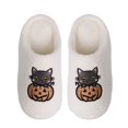 thumbnail image 2 of XIMIN Women Men Halloween Slippers Pumpkin & Cat Slippers Slip-on Shoes Cute Animal Cartoon Soft Plush Fuzzy Warm Home Slipper Comfy Memory Foam Plush Shoes, 2 of 8