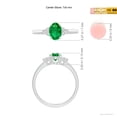 thumbnail image 5 of ANGARA Natural Solitaire Oval Emerald Ring with Trio Diamond Accents in 14K White Gold for Women (Size-7x5mm) | May Birthstone, Birthday, Anniversary, Jewelry Gift for Women | Natural Emerald Ring, 5 of 10