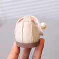 thumbnail image 5 of Otqutp Toddler Rubber Sole Footwear Children's Square Mouth Small Shoes for Girls Fashion Big Pearl for Little Girls Solid Color Shoes Soft Soled Dance Shoes, 5 of 9