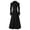 Black, variant on Womens Victorian Coat Solid Notched Lapels Long Sleeve Double Jacket Fitted Waist Flared Maxi Hem Party Overcoat