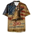 thumbnail image 4 of Linfrsh Mens American Flag Shirt 250th Anniversary 1776-2026 We The People Patriotic USA T-Shirt(Khaki,3XL), 4 of 6