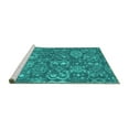 thumbnail image 2 of Ahgly Company Machine Washable Indoor Rectangle Abstract Turquoise Blue Contemporary Area Rugs, 4' x 6', 2 of 4