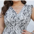 thumbnail image 2 of XUNKUSGA Womens Plus Size Dresses Floral Beach Vaction Summer Dresses 2025 Sleeveless V-Neck Knee-High Oversized Dress Summer Casual Beach Sundress S-5XL, 2 of 6