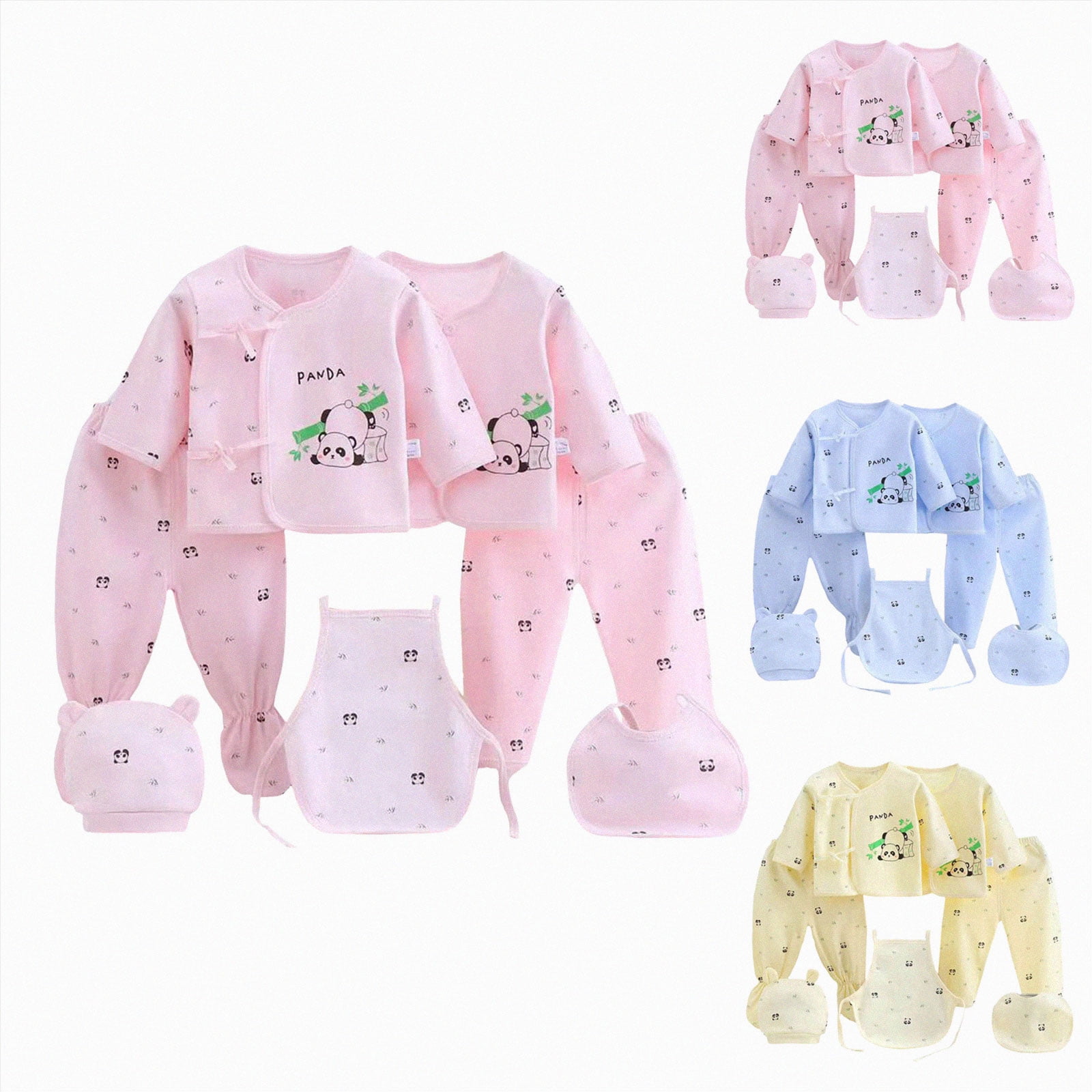 Nwiuh 7PCS Baby Layette Gift Set for Boys or Girls - Unisex Newborn Gift Sets, Baby Clothes & Essentials 0-3 Months (Blue, 0-3 Months)