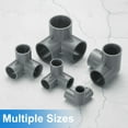 thumbnail image 4 of Uxcell 3 Way Pipe Fittings, 1/2 Inch Furniture Grade Elbow Pipe Connector, 90 Degree Elbow Side Outlet Fittings for Build Furniture DIY Garden Shelves (4 Pack), Grey, 4 of 5