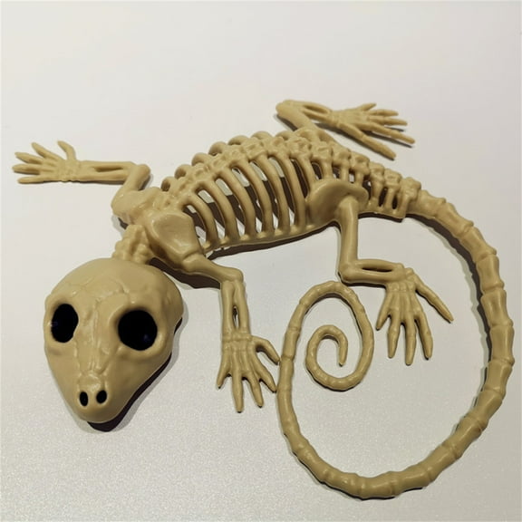 Halloween Lizard Skeleton Statue,Movable Mouth Joints Gothic Skeleton Animals Bones Sculptures,Halloween Scary Lizard Skeleton Sculpture Decoration for Haunted Houses Indoor Outdoor