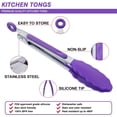 thumbnail image 2 of Fokelyi Kitchen Food Tongs - 7" Mini Silicone Serving Tongs - Set of 3, 2 of 6