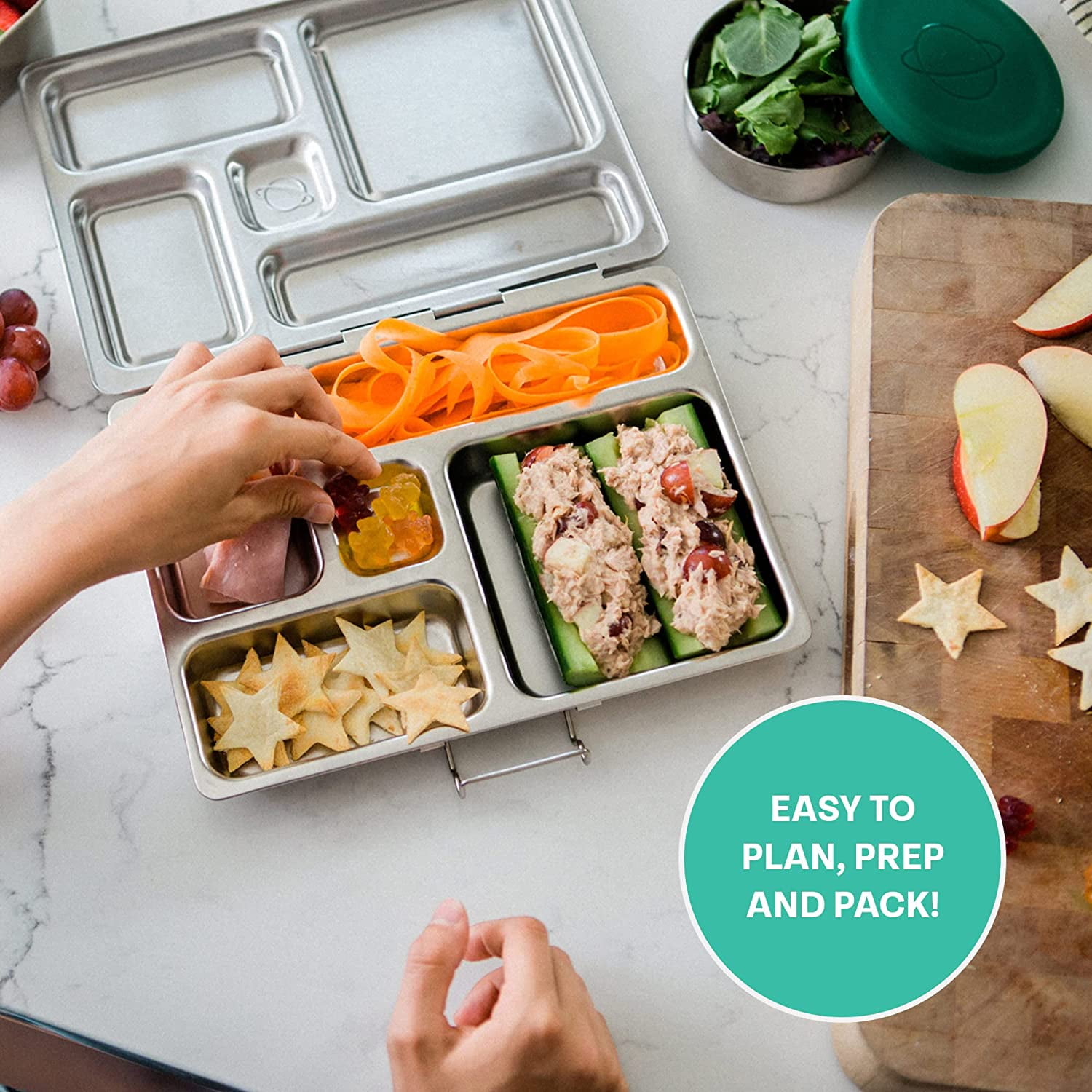 PlanetBox ROVER Eco-Friendly Stainless Steel Bento Lunch Box with 5 Co –  daniellewalkerenterprises