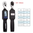 thumbnail image 2 of ES3-060AN 3/8 Inch Handheld Portable Digital Torque Wrench Large Screen with Backlight Sound LED Alarm Real-time Peaks Measurement Four Units Switching Multifunctional Practical Torque Wrench, 2 of 9