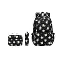 thumbnail image 4 of Mochila ligera con estampado de margaritas para escuela primaria, ideal para adolescentes. Negro, 4 of 9