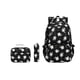 thumbnail image 4 of Mochila con estampado de margaritas, resistente al agua, con múltiples bolsillos, ideal para primaria Negro, 4 of 9