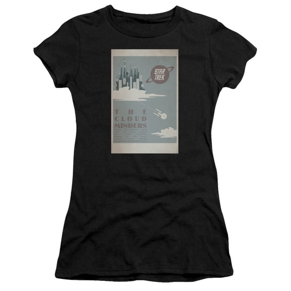 Star Trek Tos Episode 76 Junior Women's Sheer T-Shirt Black