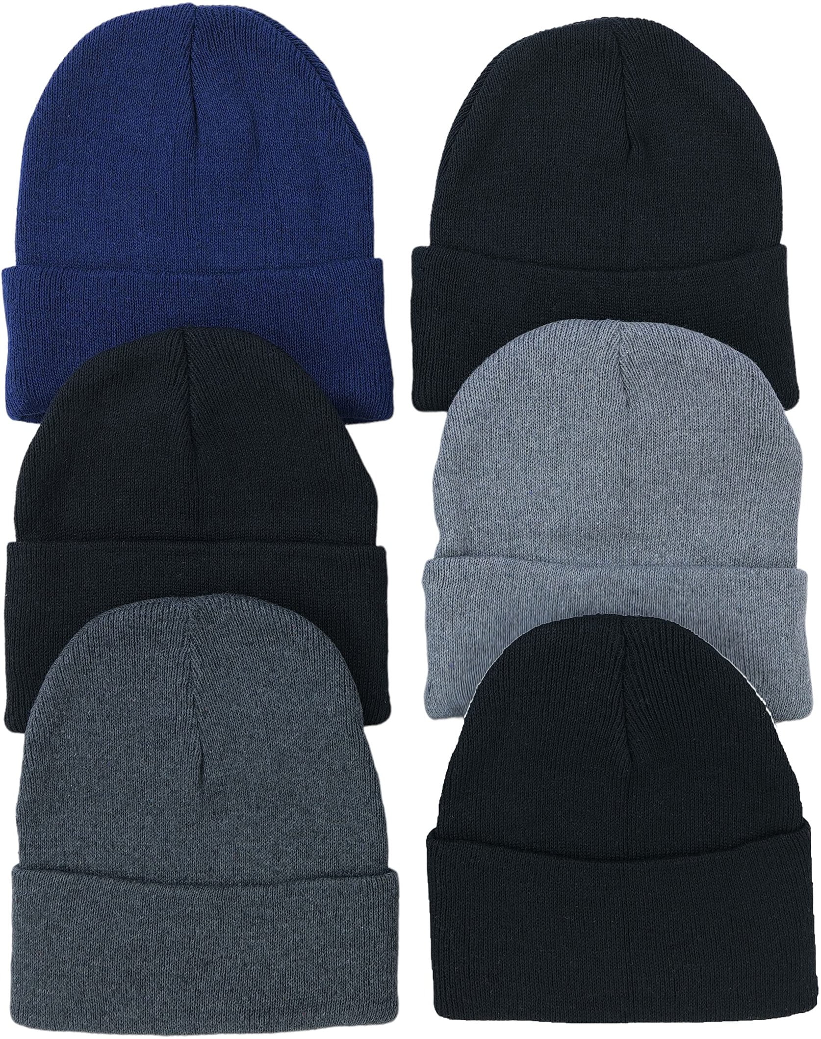 ToBeInStyle Men's Winter Warm Double Layered Beanie, Pack of 6
