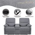 thumbnail image 5 of LVUYOYO 100% Polyester Glider Reclining Loveseat with Console, Gray, 5 of 8