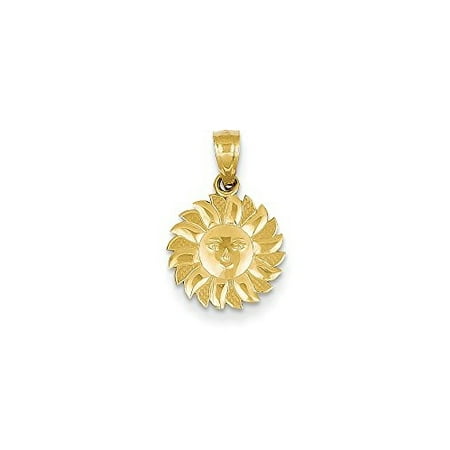 Pendant Celestial - 14K Yellow Gold Sun with Face Charm ...