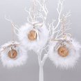 thumbnail image 3 of Piezas de corona de campana Ticfox con plumas artificiales blancas colgantes para árbol de Navidad, 3 of 10