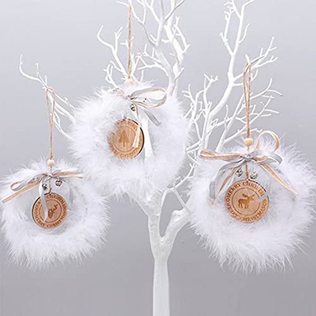 Corona de campana navideña, 3 piezas Campana navideña Colgante colgante navideño Árbol de Navidad Colgante de madera Parte superior de la línea