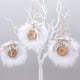 thumbnail image 3 of 3 piezas de corona de campana de Navidad con plumas artificiales blancas colgantes para árbol de Navidad, decoración colgante de madera para fiesta navideña en casa, 3 of 5