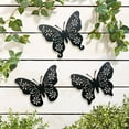 thumbnail image 6 of WAIU Metal Butterfly Wall Decor, Black Simple Decorative Hanging for Indoor and Outdoor Decoration, Set of 3, 6 of 7