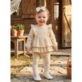 thumbnail image 4 of Cjfdfy Newborn Baby Girls Fall Romper Clothes Solid Ruffled Long Sleeve Bubble Dress Bodysuit And Bow Headband Infant Cute Jumpsuit Fall Winter Outfit 0-18 Months, 4 of 9