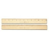 Wood Ruler, Metric and 1/16" Scale with Single Metal Edge, 30 cm