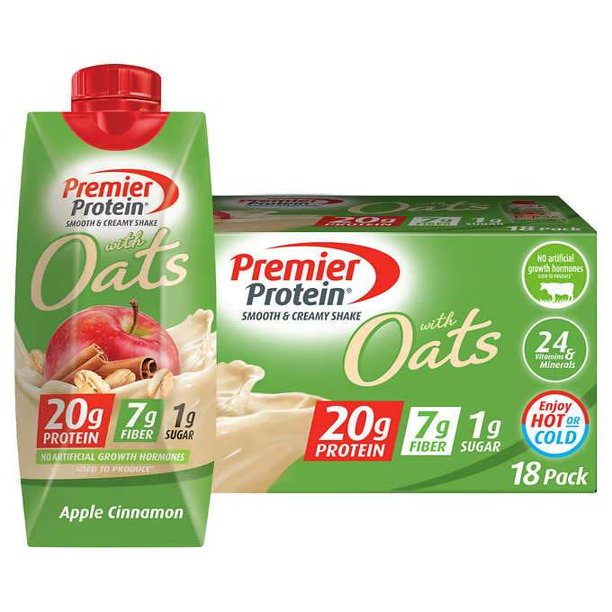 Premier Protein With Oats Shake, Apple Cinnamon, 11 fl oz 18pack