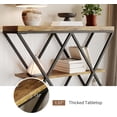 thumbnail image 3 of 39In 3-Tier Entryway Table with Storage - X-Shaped Metal Frame for Living Room Hallway - Brown, 3 of 7