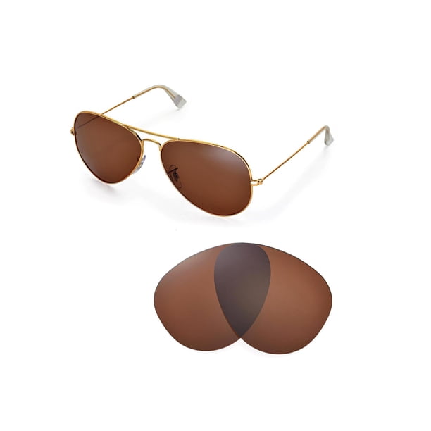 Walleva Brown Polarized Replacement Lenses For Ray Ban Aviator Large Metal Rb3025 62mm Sunglasses Walmart Com Walmart Com