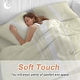 thumbnail image 4 of Abstract White Striped Bedding Duvet Cover Set California King Size 4 Pieces, Modern Simple Yellow Background Bedding Set with Zipper Closure, 1 Comforter Cover 92x106in 1 Flat Sheet & 2 Pillow Cases, 4 of 9