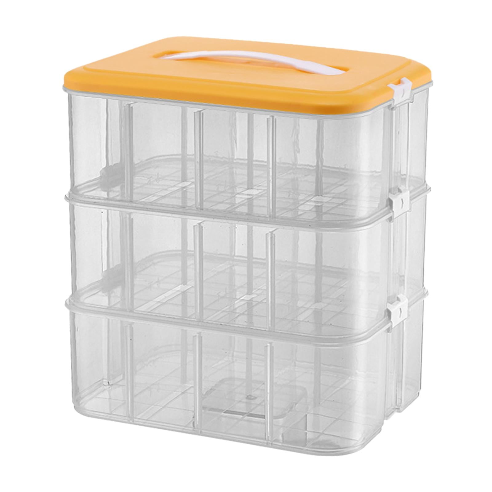 Fiocias Portable Building Blocks Storage Gaming Building Blocks Container Case for Craft three floors
