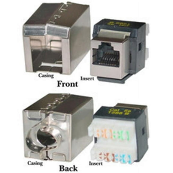 CableWholesale  Shielded Cat 5e Keystone Jack RJ45 Female to 110 Punch Down STP